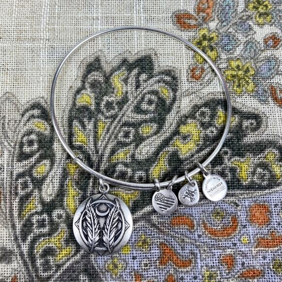 Alex & Ani God Speed Silver Charm Bracelet - Picture 1 of 2